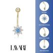 10K Yellow Gold Blue and White Star Cubic Zirconia Belly Ring