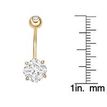 10K Yellow Gold 8 MM Circle Cubic Zirconia Belly Ring