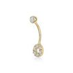 10K Yellow Gold Circle Cubic Zirconia Belly Ring