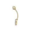 10K Yellow Gold Circle Cubic Zirconia Belly Ring