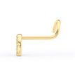 14K Yellow Gold Curved Cubic Zirconia Horseshoe Nose Ring, 20 Gauge