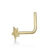 14K Yellow Gold Star L-Shape Stud Nose Ring, 20 Gauge