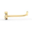 14K Yellow Gold Curved Cubic Zirconia Nose Stud, 20 Gauge