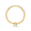 14K Yellow Gold Fixed Captive Bead 5/8 Inch Nipple Hoop Ring