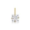 14K Yellow Gold L-Shape 3 MM Cubic Zirconia Stud Nose Ring, 20 Gauge