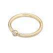 14K Yellow Gold Fixed Captive Bead 5/8 Inch Swarovski Crystal Nipple Hoop Ring