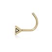 14K Yellow Gold 3.1 MM Triangle Curved Nose Ring, 20 Gauge