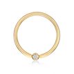 14K Yellow Gold Fixed Captive Bead 5/8 Inch Swarovski Crystal Nipple Hoop Ring