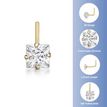 14K Yellow Gold L-Shape 3 MM Cubic Zirconia Stud Nose Ring, 20 Gauge