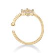14K Yellow Gold 4 MM Cubic Zirconia Flower Hoop Nose Ring, 22 Gauge