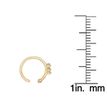 14K Yellow Gold 1.5 MM and 2 MM Cubic Zirconia 10 MM Hoop Nose Ring, 20 Gauge