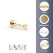 14K Yellow Gold Star Internally Threaded Micro Labret, 16 Gauge