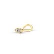 14K Yellow Gold Curved Cubic Zirconia Evil Eye Nose Ring, 20 Gauge