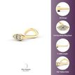14K Yellow Gold Curved Cubic Zirconia Evil Eye Nose Ring, 20 Gauge