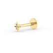 14K Yellow Gold  Star Internally Threaded Cubic Zirconium Micro Labret, 16 Gauge