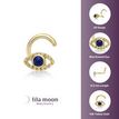 10K Yellow Gold Evil Eye Stud Nose Ring, 20 Gauge