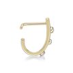 14K Yellow Gold Cubic Zirconia Faux Hoop L-Shape Nose Ring, 20 Gauge