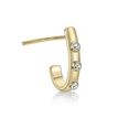 14K Yellow Gold Cubic Zirconia Faux Hoop L-Shape Nose Ring, 20 Gauge