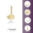 14K Yellow Gold Hamsa L-Shape Stud Nose Ring, 20 Gauge