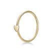 14K Yellow Gold 10 MM Heart Hoop Nose Ring, 20 Gauge