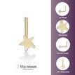 14K Yellow Gold Star L-Shape Stud Nose Ring, 20 Gauge
