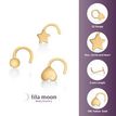 10K Yellow Gold Star, Circle, Heart Curve Nose Ring Set, 22 Gauge