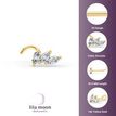 14K Yellow Gold Curved Cubic Zirconia Nose Stud, 20 Gauge