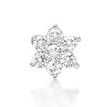 14K White Gold Flower Lab Grown Diamond Nose Ring, 0.07 Carat, 20 Gauge