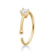 14K Yellow Gold 2 MM Cubic Zirconia Hoop Nose Ring, 22 Gauge