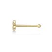 10K Yellow Gold 3 MM Clover Stud Nose Ring, 20 Gauge