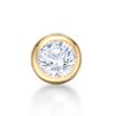 14K Yellow Gold Straight Bone 3MM Cubic Zirconia Bezel Nose Ring, 22 Gauge