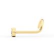14K Yellow Gold Curved Cubic Zirconia Nose Ring, 20 Gauge
