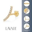 14K Yellow Gold Cubic Zirconia Curve Cartilage Earring