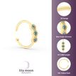 10K Gold Jeweled Hexagon Open Nose Ring Blue Cubic Zirconia, 20 Gauge