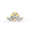 10K Yellow Gold Internally Threaded Micro Labret with Marquee Cubic Zirconia, 16 Gauge
