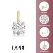14K Yellow Gold L-Shape 3 MM Cubic Zirconia Stud Nose Ring, 20 Gauge