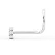 14K White Gold Curved Screw Square Cubic Zirconia Nose Ring, 20 Gauge