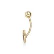 10K Yellow Gold Red and Green Enamel Cherry Cubic Zirconia Belly Ring