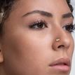 14K Yellow Gold Curved Marquee Cubic Zirconia Nose Stud, 20 Gauge