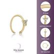14K Yellow Gold 0.025 Carat Lab Grown Diamond Triangle Nose Ring Hoop, 20 Gauge