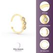 14K Yellow Gold 0.025 Carat Lab Grown Diamond Hexagon Nose Ring Hoop, 20 Gauge