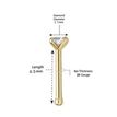 14K Yellow Gold Straight Bone Diamond Nose Ring, 0.07 Carat, 22 Gauge