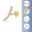14K Yellow Gold Cubic Zirconia Curve Cartilage Earring