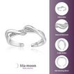 Sterling Silver Dual Twisted Adjustable Toe Ring, 0.035 Carat