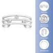 10K White Gold Cubic Zirconia Triple Band Toe Ring