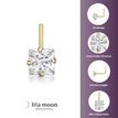 14K Yellow Gold L-Shape 3 MM Cubic Zirconia Stud Nose Ring, 20 Gauge