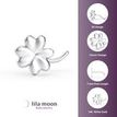 14K White Gold Clover Curved Screw Nose Ring, 20 Gauge