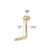 10K Yellow Gold Evil Eye Stud Nose Ring, 20 Gauge