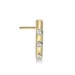 14K Yellow Gold Cubic Zirconia Faux Hoop L-Shape Nose Ring, 20 Gauge