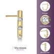 14K Yellow Gold Cubic Zirconia Faux Hoop L-Shape Nose Ring, 20 Gauge